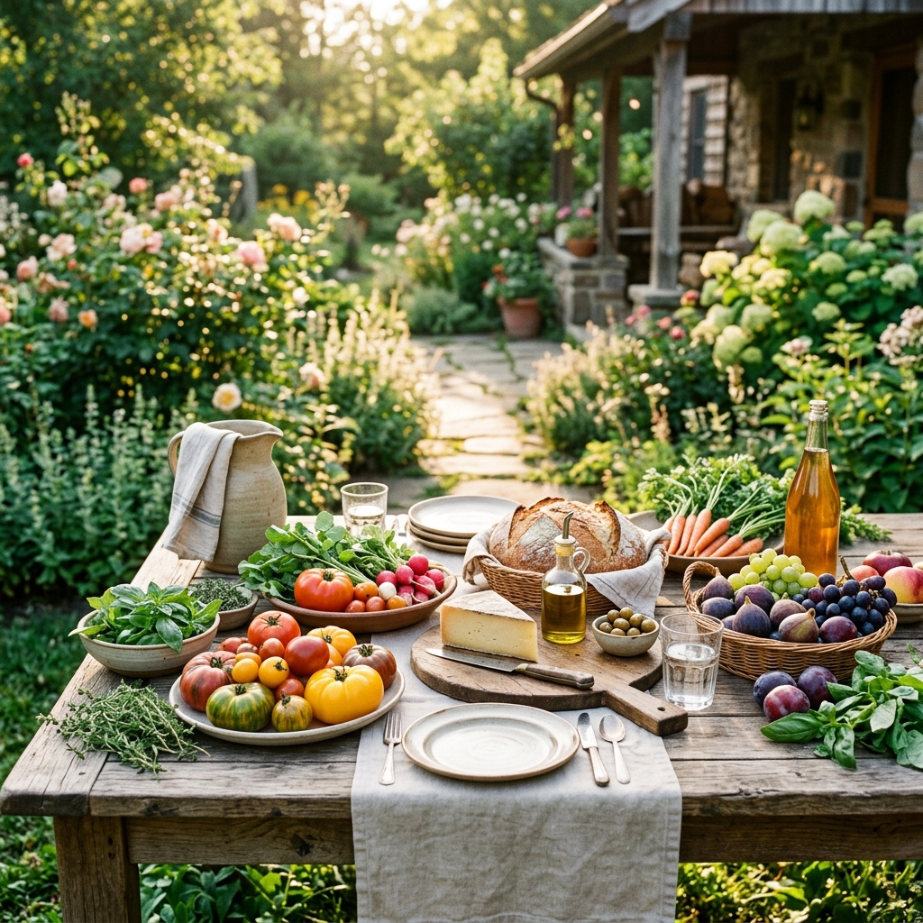 Farm to table harvest scene