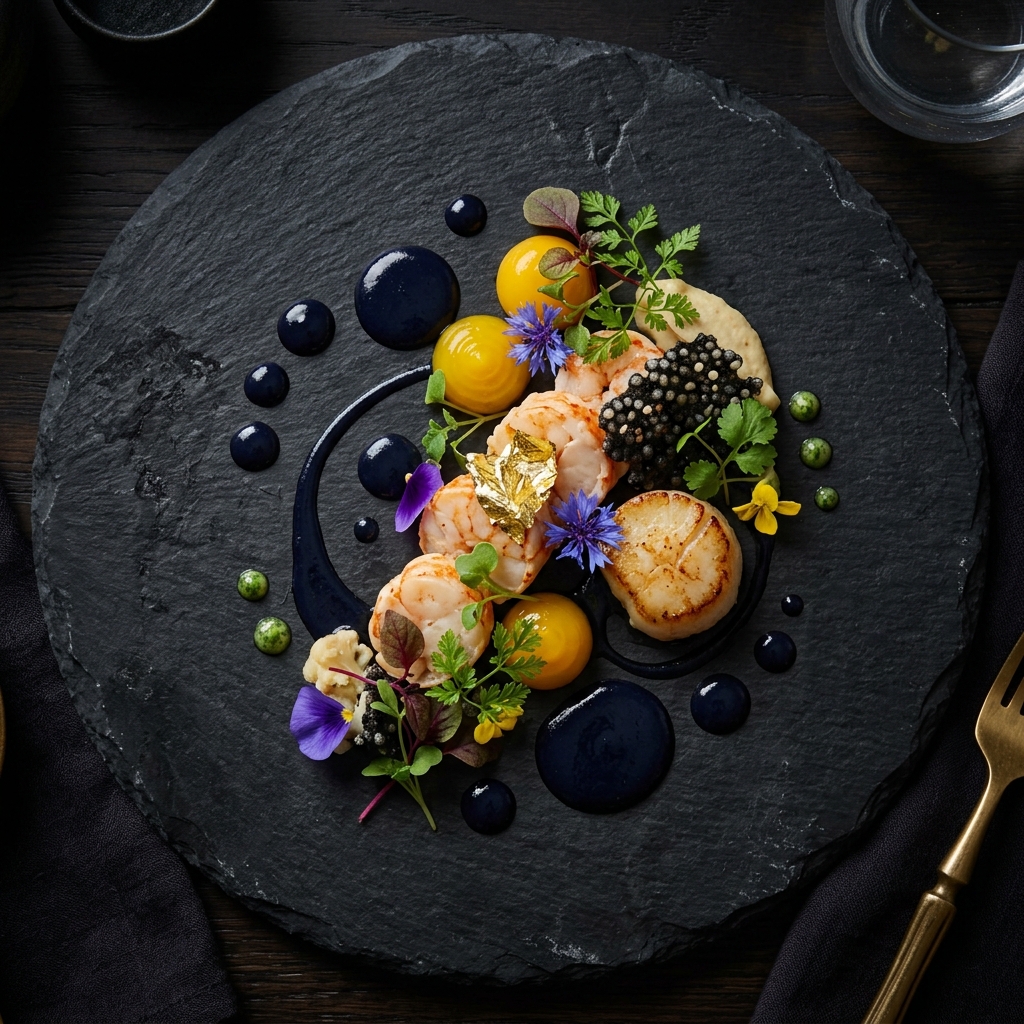 Fine dining plate presentation